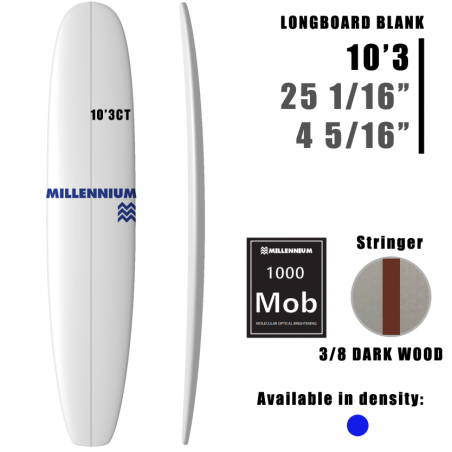 10'3CT Longboard MILLENNIUM 3/8 DARKWOOD