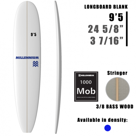 9'5 Longboard MILLENNIUM 3/8 BASS