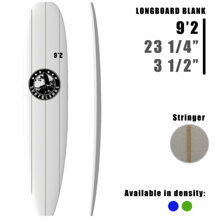 9'2" Longboard SURFBLANKS 3 lattes