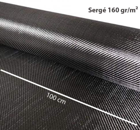 Fibre de carbone Sergé 3K 160gr - 100cm largeur