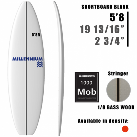 5'8R Shortboard MILLENNIUM 1/8 Appelcore Black