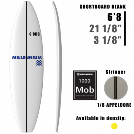 6'8DG Shortboard MILLENNIUM 1/8 black