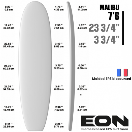 EON FOAM EPS BIOMASS 7'6"Malibu - latte 3mm CP