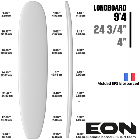 EON FOAM EPS BIOMASS 9'4"longboard - latte 6mm CP