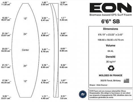 Pain de Mousse EPS HIGH FUSED 6'6"SB