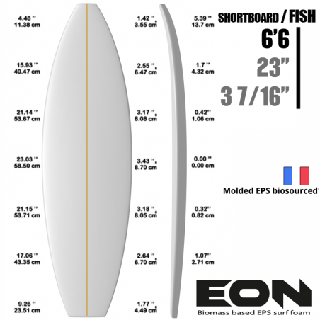 EON FOAM EPS BIOMASS 6'6"SB/FISH - latte 3mm Ply