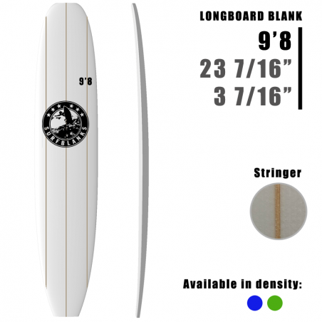 9'8" Longboard SURFBLANKS 3 lattes