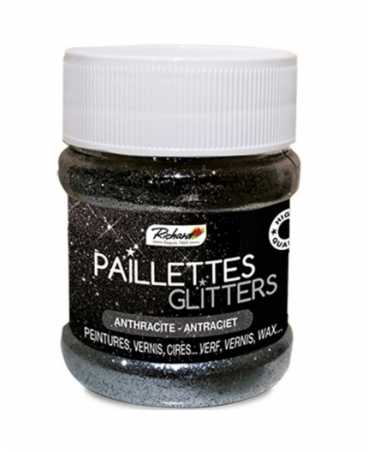 Paillettes Anthracite - pot de 80grs